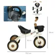 Dreirad für Kinder 2-5 Jahre, höhenverstellbarer Sitz, Klingel, Fahrradkorb, Metallrahmen, Weiß