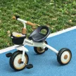  Dreirad für Kinder 2-5 Jahre, höhenverstellbarer Sitz, Klingel, Fahrradkorb, Metallrahmen, Weiß