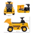 Elektromos dömper gyerekeknek, billenő rakfelülettel, max. 3 km/h, fényszórókkal, kürttel, sárga, 74,5 x 36 x 43,5 cm