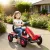 Gokart pedálos autó kézifékkel, állítható üléssel, előre- és hátrameneti fokozattal, 50 kg-ig, 5-12 éves gyermekek számára, piros