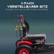 Gokart pedálos autó kézifékkel, állítható üléssel, előre- és hátrameneti fokozattal, 50 kg-ig, 5-12 éves gyermekek számára, piros