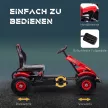 Gokart pedálos autó kézifékkel, állítható üléssel, előre- és hátrameneti fokozattal, 50 kg-ig, 5-12 éves gyermekek számára, piros