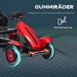 Gokart pedálos autó kézifékkel, állítható üléssel, előre- és hátrameneti fokozattal, 50 kg-ig, 5-12 éves gyermekek számára, piros