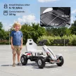 Gokart pedálos autó kézifékkel, állítható üléssel, előre és hátrameneti fokozattal, 50 kg-ig, 5-12 éves gyermekek számára, fehér