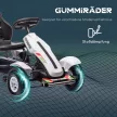 Gokart pedálos autó kézifékkel, állítható üléssel, előre és hátrameneti fokozattal, 50 kg-ig, 5-12 éves gyermekek számára, fehér