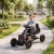 Gokart, gyermekjármű állítható üléssel, pedálos jármű, pedálos autó kézifékkel, 3-8 éves korig, kültéri, fekete