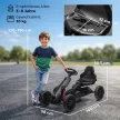 Gokart, gyermekjármű állítható üléssel, pedálos jármű, pedálos autó kézifékkel, 3-8 éves korig, kültéri, fekete