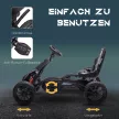 Gokart, gyermekjármű állítható üléssel, pedálos jármű, pedálos autó kézifékkel, 3-8 éves korig, kültéri, fekete