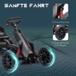 Gokart, gyermekjármű állítható üléssel, pedálos jármű, pedálos autó kézifékkel, 3-8 éves korig, kültéri, fekete