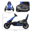 Pedálos gokart előre és hátramenettel, 3-8 éves gyermekek számára, kék