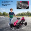 Gokart, gyermekjármű állítható üléssel, pedálos jármű, pedálos autó kézifékkel, 3-8 éves korig, kültéri, rózsaszín