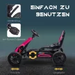 Gokart, gyermekjármű állítható üléssel, pedálos jármű, pedálos autó kézifékkel, 3-8 éves korig, kültéri, rózsaszín