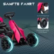 Gokart, gyermekjármű állítható üléssel, pedálos jármű, pedálos autó kézifékkel, 3-8 éves korig, kültéri, rózsaszín