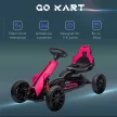 Gokart, gyermekjármű állítható üléssel, pedálos jármű, pedálos autó kézifékkel, 3-8 éves korig, kültéri, rózsaszín