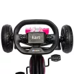 Gokart, gyermekjármű állítható üléssel, pedálos jármű, pedálos autó kézifékkel, 3-8 éves korig, kültéri, rózsaszín