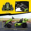 4 V-os elektromos gokart gyerekeknek, akár 12 km/h sebességgel, gokart drift funkcióval, 2 motorral, állítható üléssel, lágyindítással