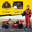Gyerek gokart, elektromos gokart kürttel és zenei funkcióval, állítható ülés, 12 km/h-ig, műanyag, fém, piros