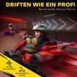 Gyerek gokart, elektromos gokart kürttel és zenei funkcióval, állítható ülés, 12 km/h-ig, műanyag, fém, piros