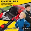 Gyerek gokart, elektromos gokart kürttel és zenei funkcióval, állítható ülés, 12 km/h-ig, műanyag, fém, piros
