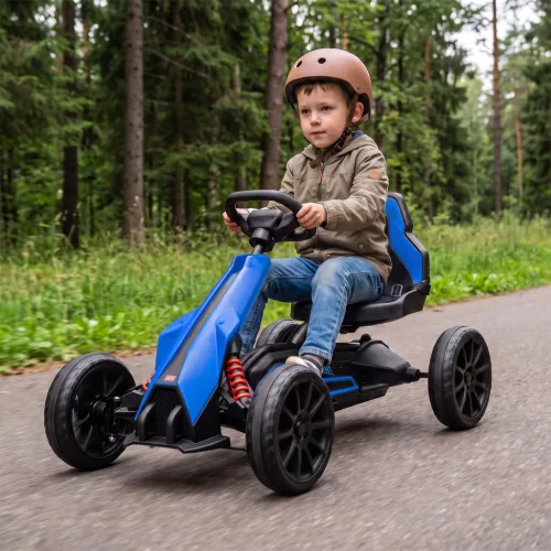 Elektromos gokart gyerekeknek, 3-5 km/h, 2 irányban állítható sebességgel, biztonsági övvel, EVA kerekekkel, 3-8 gyermek számára