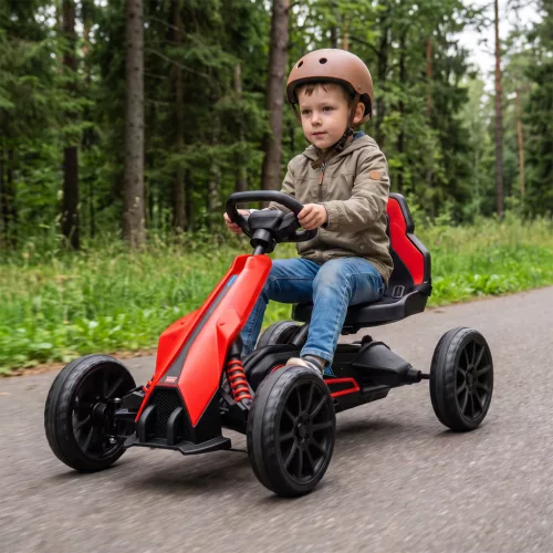 Elektromos gokart gyerekeknek, 3-5 km/h, 2 irányban állítható sebességgel, biztonsági övvel, EVA kerekekkel, 3-8 gyermek számára