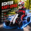  Elektro Go-Kart für Kinder 3-5km/h Gokart mit 2-Fach verstellbarem Geschwindigkeit, Sicherheitsgurt, EVA-Räder für 3-8
