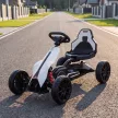  Elektro Go-Kart für Kinder 3-5km/h Gokart mit 2-Fach verstellbarem Geschwindigkeit, Sicherheitsgurt, EVA-Räder für 3-8