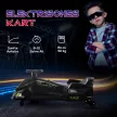 Elektromos gyerek gokart, gumikerekekkel, 3-8 km/h, világítással és zenei funkcióval, fekete