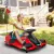 Elektromos gyerek gokart, gumikerekekkel, 3-8 km/h, világítással és zenei funkcióval, piros