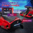 Elektromos gyerek gokart, gumikerekekkel, 3-8 km/h, világítással és zenei funkcióval, piros