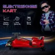 Elektromos gyerek gokart, gumikerekekkel, 3-8 km/h, világítással és zenei funkcióval, piros