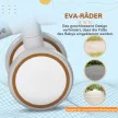 Futóbicikli, állítható üléssel, suttogó kerekekkel, 1-3 éves korig, 20 kg-ig, barna/fehér