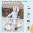 Futóbicikli, állítható üléssel, suttogó kerekekkel, 1-3 éves korig, 20 kg-ig, barna/fehér