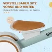 Futóbicikli, állítható üléssel, suttogó kerekekkel, 1-3 éves korig, 20 kg-ig, zöld/fehér