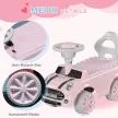 Gyermekeknek való autó, borulásvédelemmel, kürttel, csúszásgátló üléssel, 1,5-3 éves korig, 25 kg-ig, rózsaszín