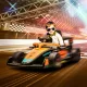 Elektromos gyerekautó, McLaren Formula 1, távirányítóval, zenével, 3-5 éves korig, narancssárga