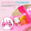  Rutschauto Kinder Rutschfahrzeug mit Musik Hupe, Licht Anti-Kipp-Schutz & Stauraum unter dem Sitz, 18-36 Monaten, Rosa