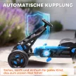 Pedálos gokart, fékes pedálos autó gyerekeknek, csúszásgátló kerekek, fém váz, 3-6 éves korig, kék
