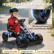 Pedálos gokart, fékes pedálos autó gyerekeknek, csúszásgátló kerekek, fém váz, 3-6 éves korig, kék