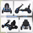 Pedálos gokart, fékes pedálos autó gyerekeknek, csúszásgátló kerekek, fém váz, 3-6 éves korig, kék