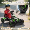 Pedálos gokart, fékes pedálos autó gyerekeknek, csúszásgátló kerekek, fém váz, 3-6 éves korig, zöld
