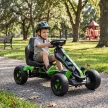 Pedálos gokart, fékes pedálos autó gyerekeknek, csúszásgátló kerekek, fém váz, 3-6 éves korig, zöld
