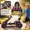 Pedálos gokart, pedálos autó gyerekeknek fékkel, csúszásgátló kerekekkel, fém vázzal, 3-6 éves korig, rózsaszín