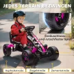 Pedálos gokart, pedálos autó gyerekeknek fékkel, csúszásgátló kerekekkel, fém vázzal, 3-6 éves korig, rózsaszín