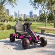 Pedálos gokart, pedálos autó gyerekeknek fékkel, csúszásgátló kerekekkel, fém vázzal, 3-6 éves korig, rózsaszín