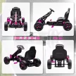Pedálos gokart, pedálos autó gyerekeknek fékkel, csúszásgátló kerekekkel, fém vázzal, 3-6 éves korig, rózsaszín