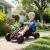 Pedálos gokart, fékes pedálos autó gyerekeknek, csúszásgátló kerekek, fém váz, 3-6 éves korig, piros