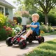 Pedálos gokart, fékes pedálos autó gyerekeknek, csúszásgátló kerekek, fém váz, 3-6 éves korig, piros