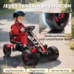 Pedálos gokart, fékes pedálos autó gyerekeknek, csúszásgátló kerekek, fém váz, 3-6 éves korig, piros
