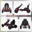 Pedálos gokart, fékes pedálos autó gyerekeknek, csúszásgátló kerekek, fém váz, 3-6 éves korig, piros